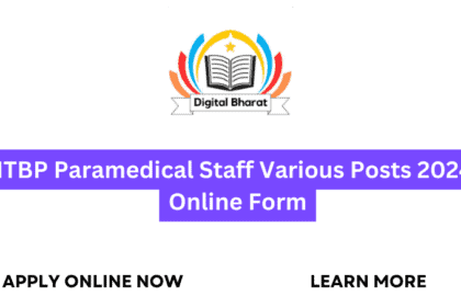 ITBP Paramedical Staff Various Posts 2024: Online Form
