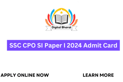 SSC CPO SI Paper I 2024 Admit Card