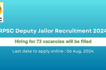 Rajasthan RPSC Deputy Jailor Recruitment 2024 Online Form