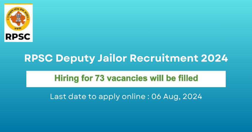 Rajasthan RPSC Deputy Jailor Recruitment 2024 Online Form